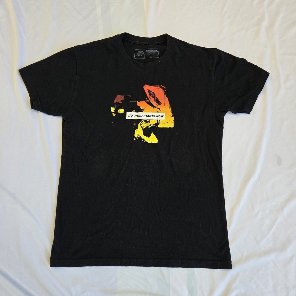 Albino & Preto T-shirt‎ Jiu Jitsu Starts Now Mens Medium BJJ Grappling Tee Black